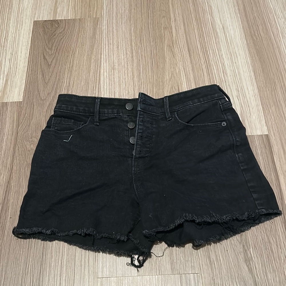 High Rise Black Cutoff Shorts